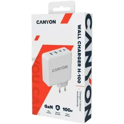 CANYON Hálózati Töltő, 4portos, 2xUSB-C 100W, 2xUSB-A 30W, fehér - CND-CHA100W01