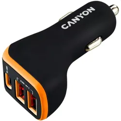 Canyon CNE-CCA08BO Triple USB Car Charger 18W Black/Orange