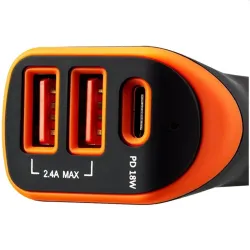 Canyon CNE-CCA08BO Triple USB Car Charger 18W Black/Orange