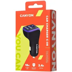 Canyon C-08 18W univerzális autós töltő adapter (USB-C PD)