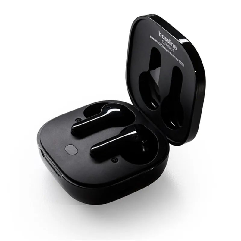 Boompods Bassline Compact True Wireless Bluetooth fekete fülhallgató Boompods Bassline Compact True Wireless Bluetooth fekete fülhallgató