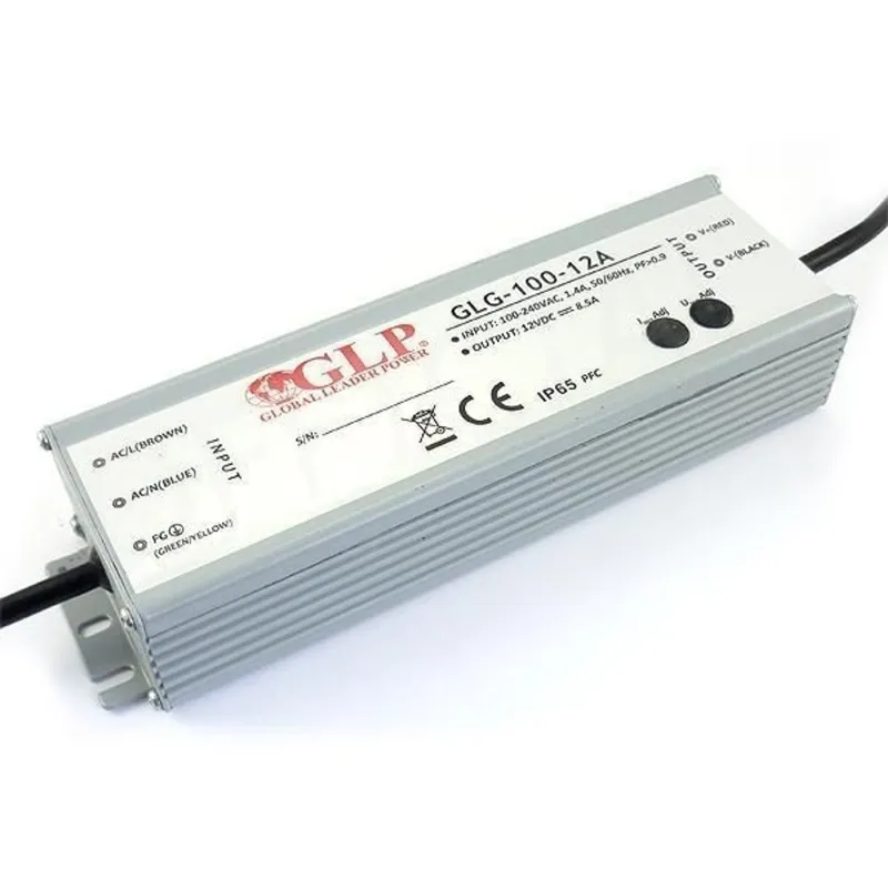 GLP GLG-100-12 100W 12V 8.5A IP65 PFC szűrős LED tápegység GLP GLG-100-12 100W 12V 8.5A IP65 PFC szűrős LED tápegység