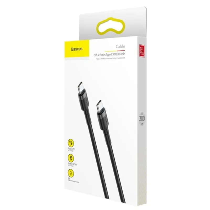 Baseus Cafule USB-C Cable 2m Black Baseus Cafule USB-C Cable 2m Black