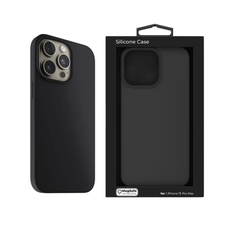 NextOne IPH-15PROMAX-MAGCASE-BLACK iPhone 15 Pro Max fekete szilikon MagSafe hátlap NextOne IPH-15PROMAX-MAGCASE-BLACK iPhone 15 Pro Max fekete szilikon MagSafe hátlap