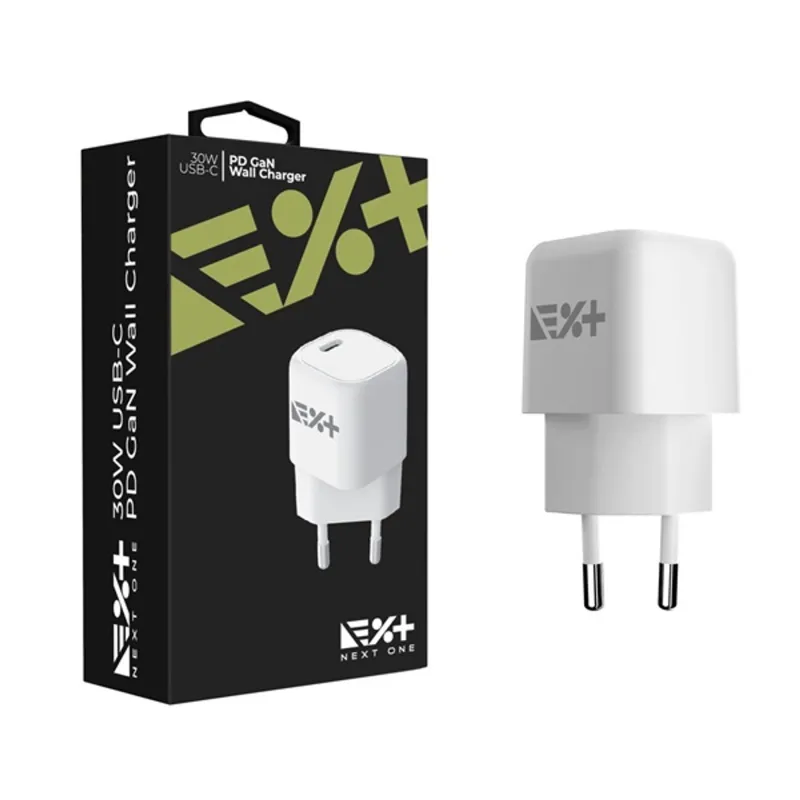 NextOne 30W-GAN-CHR 30W USB-C PD Gan fehér hálózati töltő adapter NextOne 30W-GAN-CHR 30W USB-C PD Gan fehér hálózati töltő adapter