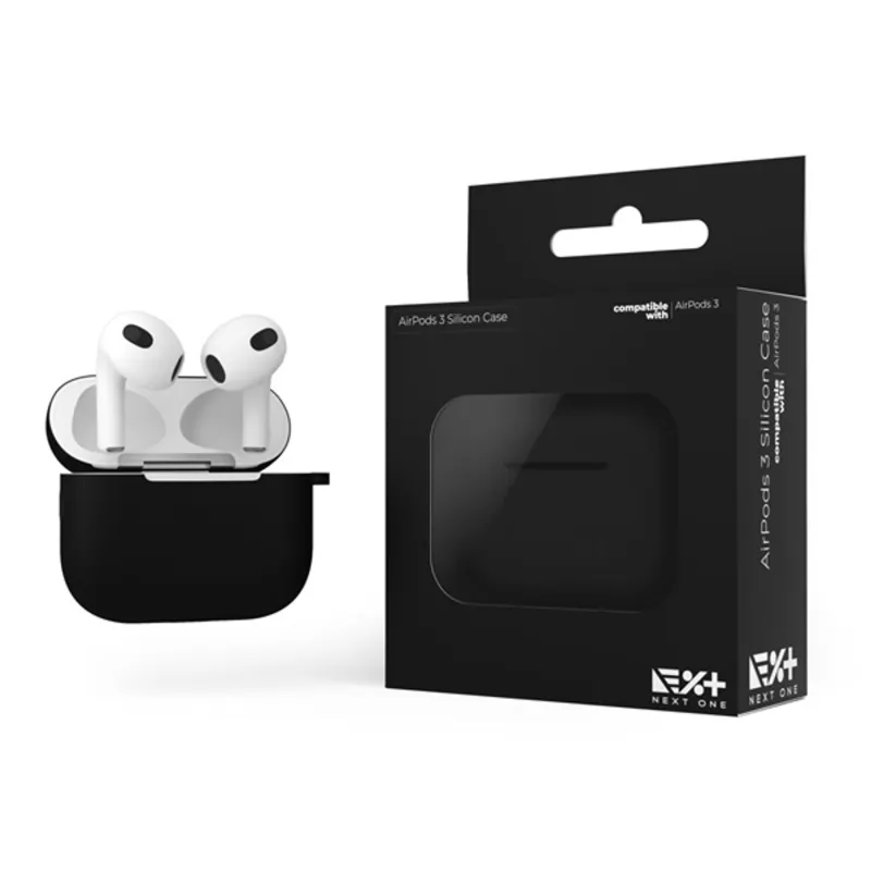NextOne AP3-SIL-BLK AirPods 3 fekete szilikon védőtok NextOne AP3-SIL-BLK AirPods 3 fekete szilikon védőtok