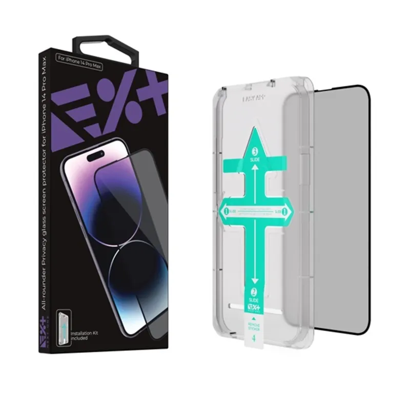 NextOne IPH-14PROMAX-PRV iPhone 14 Pro Max All-Rounder Privacy kijezővédő üvegfólia NextOne IPH-14PROMAX-PRV iPhone 14 Pro Max All-Rounder Privacy kijezővédő üvegfólia