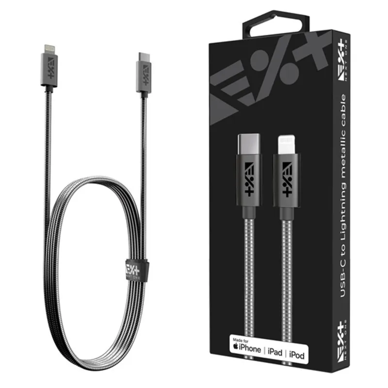 NextOne LGHT-USBC-MET-SG 1,2m USB C-Lightning metál asztroszürke kábel NextOne LGHT-USBC-MET-SG 1,2m USB C-Lightning metál asztroszürke kábel