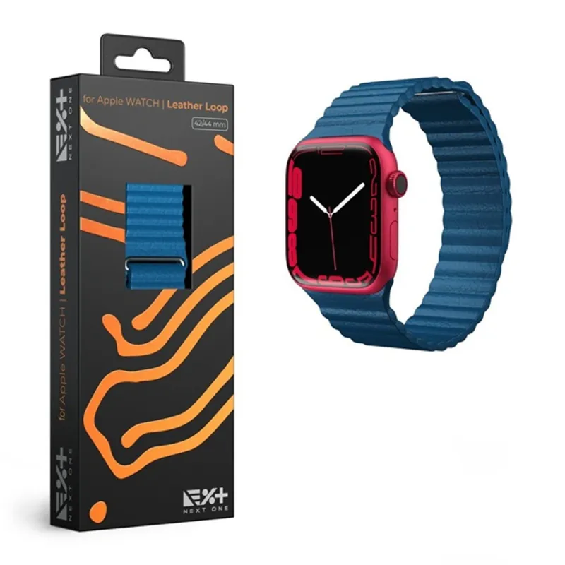 NextOne AW-4244-LTHR-BLU Apple Watch 42/44/45mm kék bőr óraszíj NextOne AW-4244-LTHR-BLU Apple Watch 42/44/45mm kék bőr óraszíj