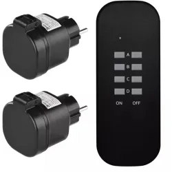 EMOS SCHUKO távirányítású aljzat fekete IP44 (P0068)
