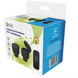 EMOS SCHUKO távirányítású aljzat fekete IP44 (P0068)