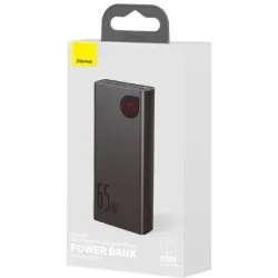 Baseus Adaman Metal 20000mAh PD QC 3.0 65W, 2xUSB + USB-C + micro USB Powerbank fekete (PPIMDA-D01)