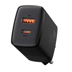 CHG Baseus Compact Quick Charger U+C 20W hálózati gyorstöltő, fekete