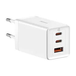 Baseus GaN5 Pro 2xUSB-C + USB-A hálózati töltő 65W fehér (CCGP120202)