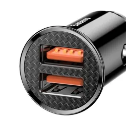 Baseus Circular autós töltő 2xUSB QC3.0 5A 30W fekete (CCALL-YD01)