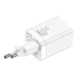 Baseus Super Si Pro gyorstöltő USB + USB-C 30W fehér (CCSUPP-E02)