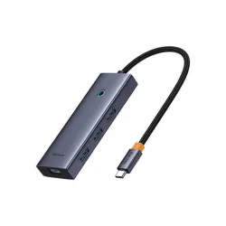 Baseus 6 az 1-ben Hub USB-C HDMI4K@60Hz+4xUSB 3.0+PD szürke (B00052807813-01)
