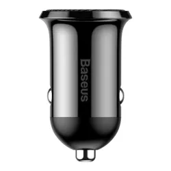 BASEUS GRAIN PRO autós töltő 2 USB aljzat 24W, gyorstöltő, FEKETE