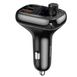 Baseus T Type S-13 Car Charger with FM Transmitter Black