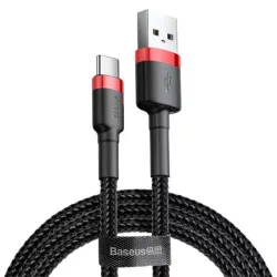 Baseus Cafule USB-USB-C töltőkábel  2A 3m piros-fekete (CATKLF-U91)
