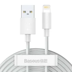 Kábel Baseus Simple Wisdom Lightning Cable 1,5m (2db/cs) White