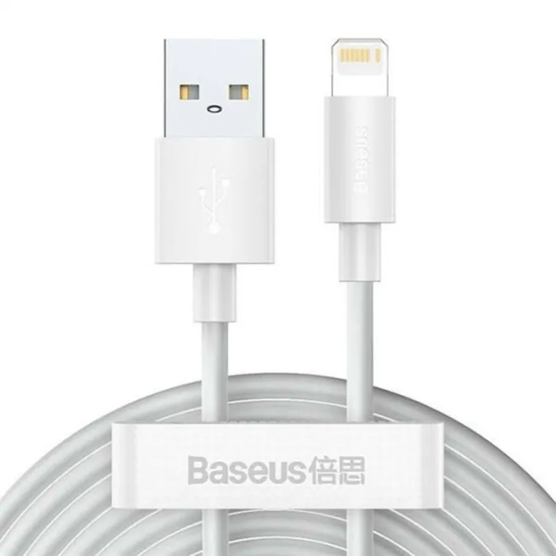 Kábel Baseus Simple Wisdom Lightning Cable 1,5m (2db/cs) White Kábel Baseus Simple Wisdom Lightning Cable 1,5m (2db/cs) White