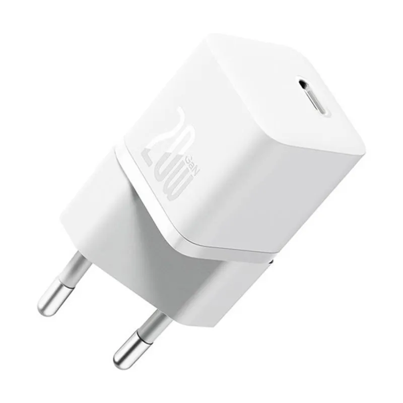 Baseus CCGN050102 GaN5 20W USB/USB C fehér töltő Baseus CCGN050102 GaN5 20W USB/USB C fehér töltő