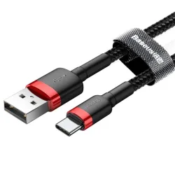 Baseus Cafule USB-USB-C töltőkábel 2m piros-fekete (CATKLF-C91)