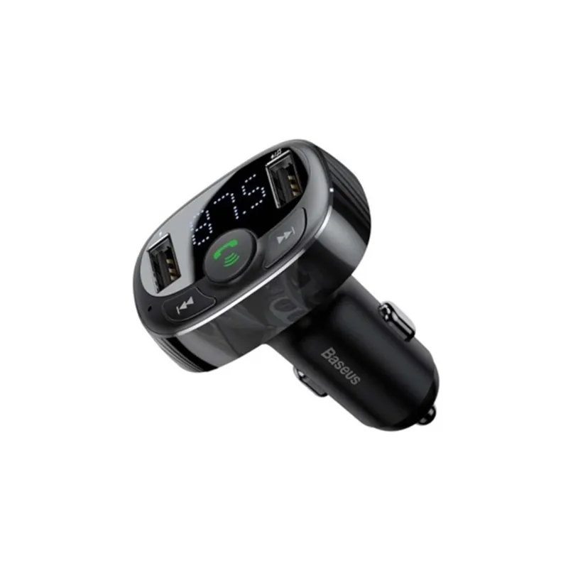 Baseus T típusú Bluetooth FM Transzmitter és 2xUSB autós töltő Fekete CCMT000001 Baseus T típusú Bluetooth FM Transzmitter és 2xUSB autós töltő Fekete CCMT000001