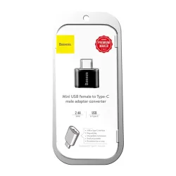 Baseus USB-A USB Type-C Adapter Black