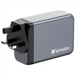 Verbatim 240W 4-Port (1xUSB-C PD 140W/1xUSB-C PD 100W/1xUSB-C PD 65W/1xUSB-A QC 3.0) GaN EU/UK hálózati töltő (32205)