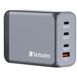 Verbatim 240W 4-Port (1xUSB-C PD 140W/1xUSB-C PD 100W/1xUSB-C PD 65W/1xUSB-A QC 3.0) GaN EU/UK hálózati töltő (32205)