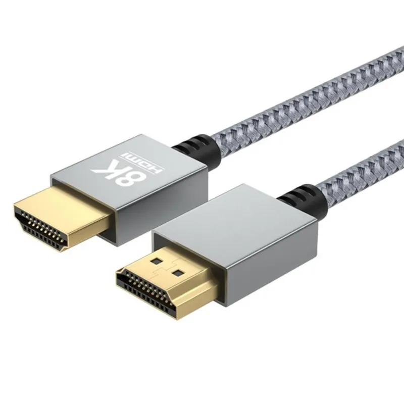 AVAX AV900 PRIME 2.1 HDMI 8K/60Hz Ultra vékony cink ötvözetű sodorszálas asztroszürke kábel AVAX AV900 PRIME 2.1 HDMI 8K/60Hz Ultra vékony cink ötvözetű sodorszálas asztroszürke kábel