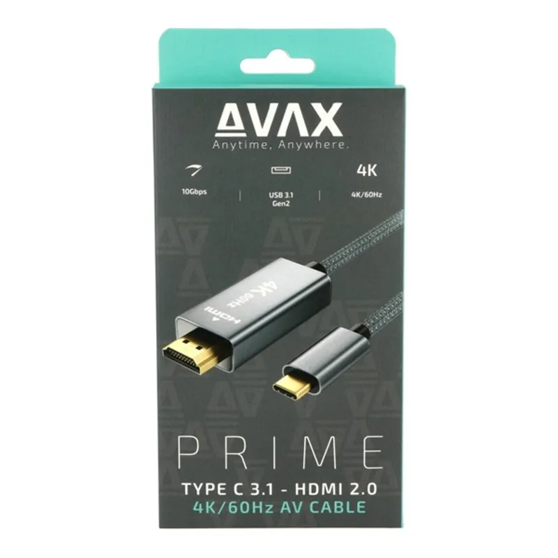 AVAX AV902 PRIME Type C-HDMI 2.0 4K/60Hz AV sodorszálas kábel AVAX AV902 PRIME Type C-HDMI 2.0 4K/60Hz AV sodorszálas kábel