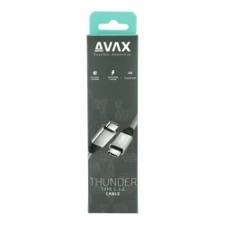 AVAX CB901 THUNDER 1m 3.2 Type C, USB4 100W/10Gbps fonott viharszürke kábel