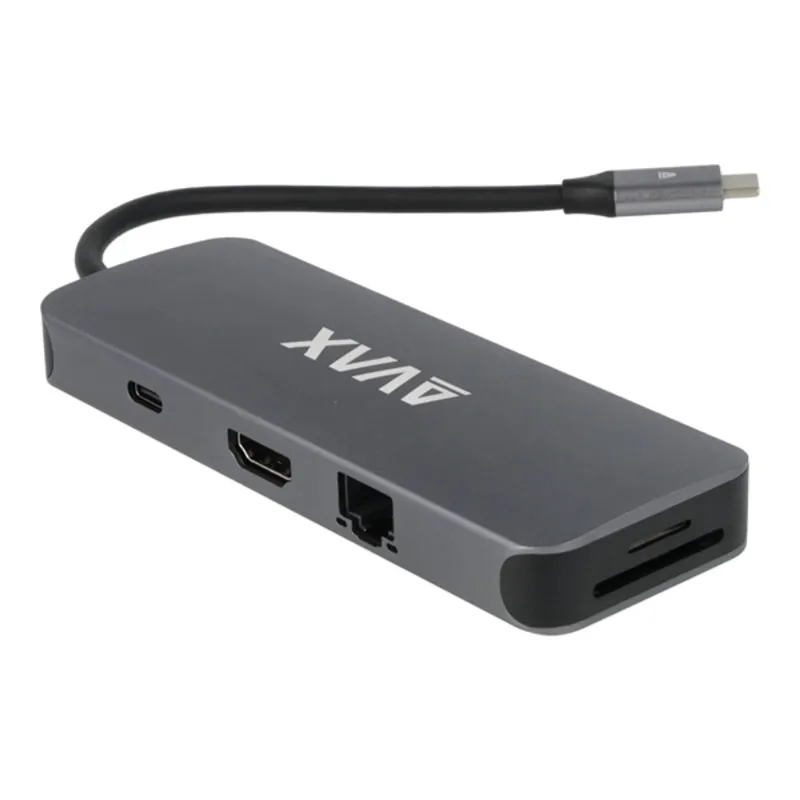 AVAX HB612 CONNECT+ 8in1 Multi 2xUSB 3.0, TypeC, HDMI(4K/60Hz), RJ45, TF/SD, PD 100W HUB AVAX HB612 CONNECT+ 8in1 Multi 2xUSB 3.0, TypeC, HDMI(4K/60Hz), RJ45, TF/SD, PD 100W HUB