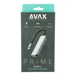 AVAX HB901 PRIME Type C-4x3.0 USB HUB+CF töltés