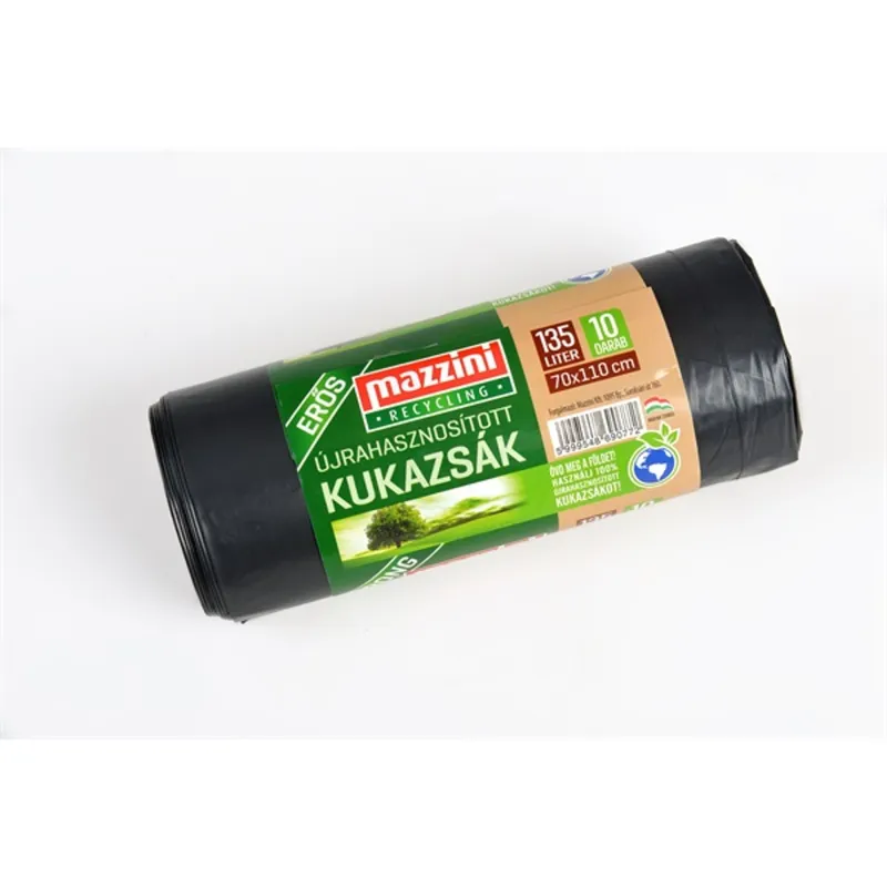 MAZZINI 104070 újrahasznosított erős 10db/roll 135L szemeteszsák MAZZINI 104070 újrahasznosított erős 10db/roll 135L szemeteszsák