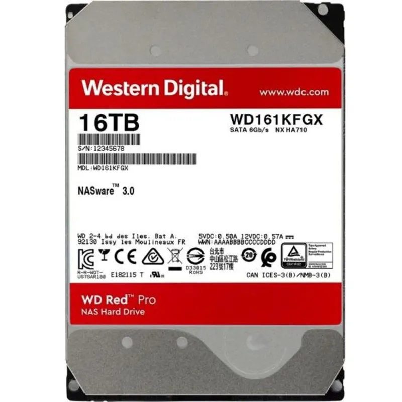 HDD Desktop WD Red Pro (3.5'', 16TB, 512MB, 7200 RPM, SATA 6 Gb/s) HDD Desktop WD Red Pro (3.5'', 16TB, 512MB, 7200 RPM, SATA 6 Gb/s)