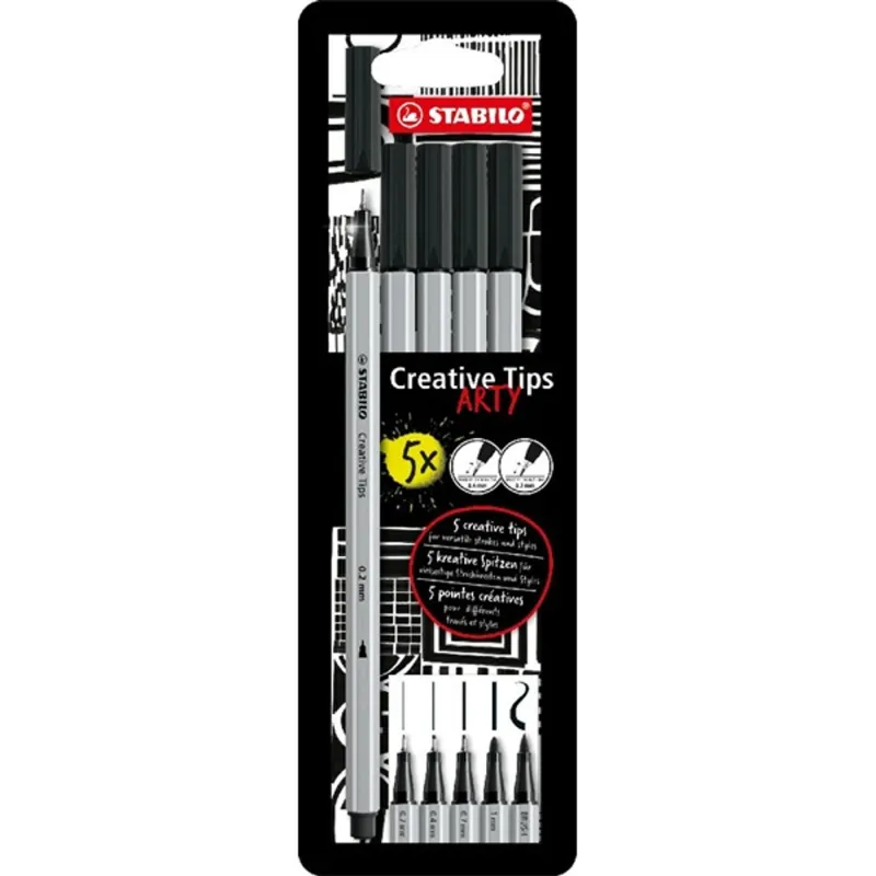 Stabilo Creative Tips ARTY BLACK 5 db-os filckészlet Stabilo Creative Tips ARTY BLACK 5 db-os filckészlet