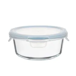 TOO KT-90 üveg 950 ml-es hőálló kerek ételtároló csatolható műanyag tetővel
