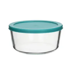 TOO KT-93 üveg 1652 ml-es hőálló kerek ételtároló műanyag tetővel
