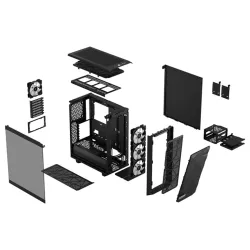 Fractal Design Meshify 2 Compact RGB TG Light tint táp nélküli ablakos ház fekete (FD-C-MES2C-06)