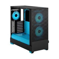 Fractal Design Pop Air táp nélküli ablakos ház RGB Cyan Core - fekete-kék (FD-C-POR1A-02)