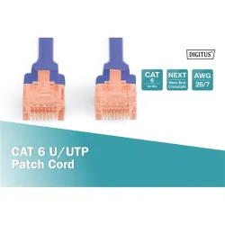DIGITUS CAT 6 U-UTP patch cable PVC AWG 26/7 length 0.5m color blue
