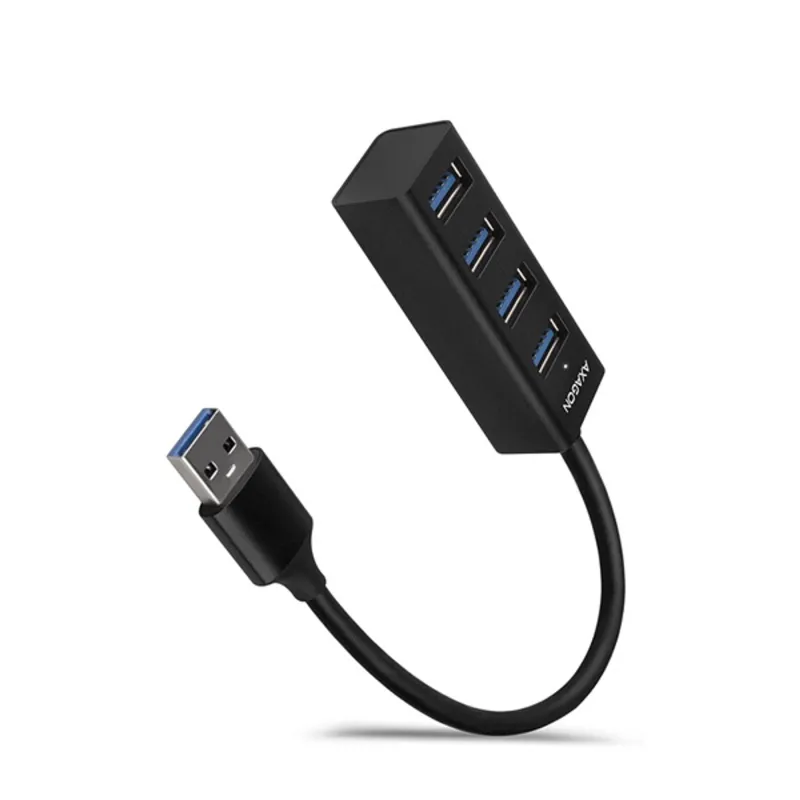 AXAGON HUE-M1A SuperSpeed USB-A Mini Hub 4-Portos USB3.2 HUB Metal black AXAGON HUE-M1A SuperSpeed USB-A Mini Hub 4-Portos USB3.2 HUB Metal black