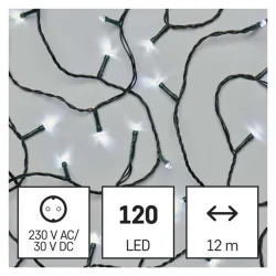 EMOS LED karácsonyi fényfüzér 12m kültéri és beltéri időzítős hidegfehér (D4AC03)
