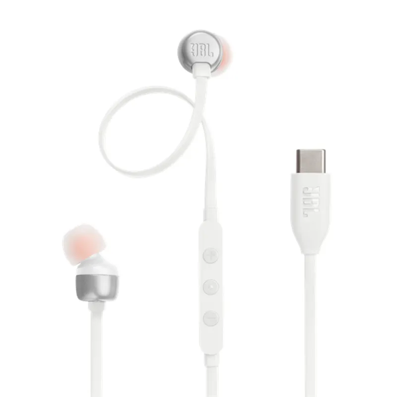 JBL T 310 C WHT vezetékes USB C mikrofonos fehér fülhallgató JBL T 310 C WHT vezetékes USB C mikrofonos fehér fülhallgató