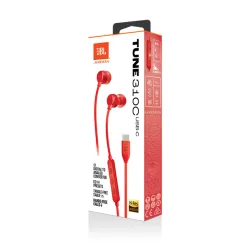 JBL T 310 C RED vezetékes USB C mikrofonos piros fülhallgató