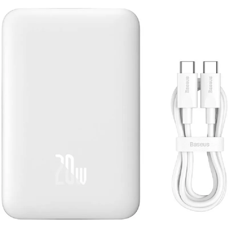 Baseus P10059001223-00 Mini Air 10000mAh 20W mágneses fehér power bank Baseus P10059001223-00 Mini Air 10000mAh 20W mágneses fehér power bank